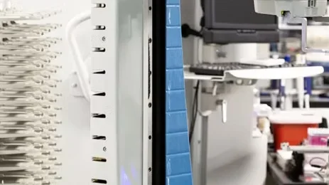 The interior of a research lab.